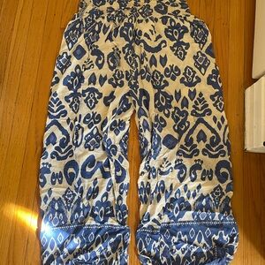 Blue and White Patterned Pants